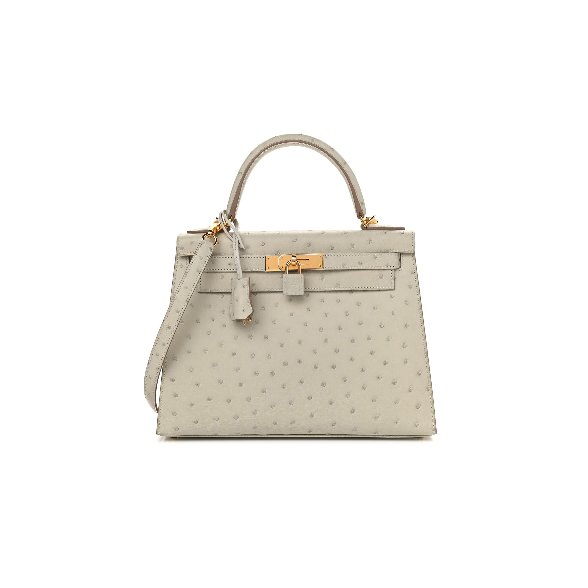 H**mes master ostrich kelly sellier 25 gris (25*17*7cm)